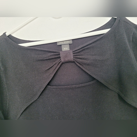 Lane Bryant Women's Long Sleeve Cut Out Bow Chest Black Acryl 18-20 - Picture 4 of 11
